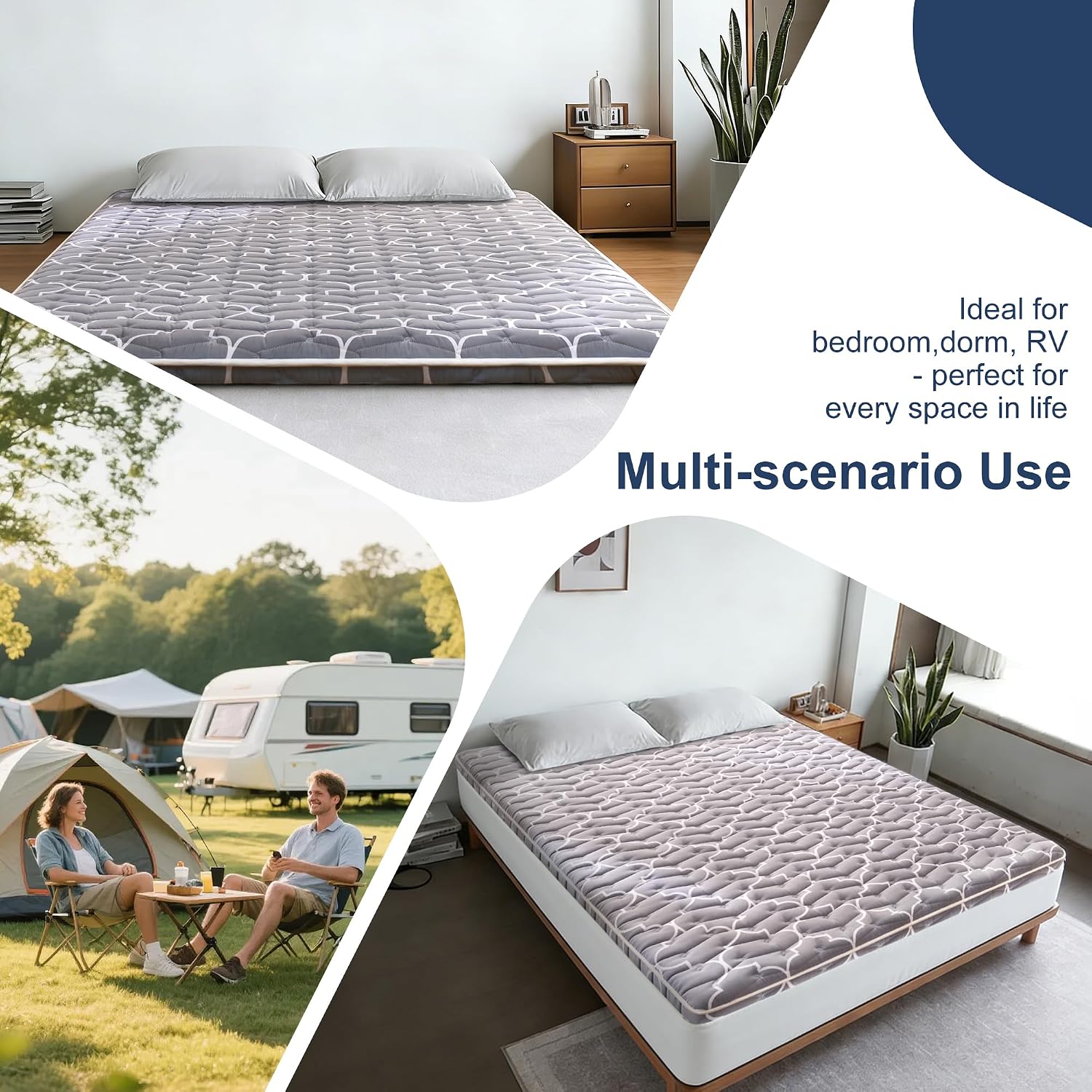 6th Generation Japanese Floor Futon Mattress - Extra-Thick 9-Layer Modern Futon with 100% High-Density Foam, Portable Floor Mattress Sleeping Pad for Adults, Guest Room, Dormitory, Twin XL (39"X80") - Image 6