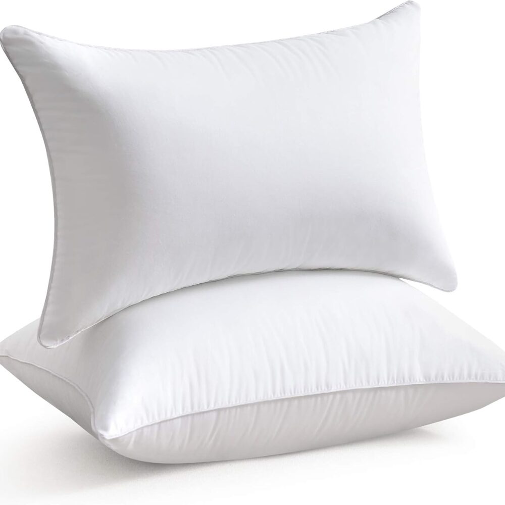 Oubonun 14 x 22 Pillow Inserts (Set of 2) - Lumbar Pillow with 100% Cotton Cover - Rectangle Square Interior Sofa Pillow Inserts - Decorative Pillow Insert Pair - White Couch Pillow